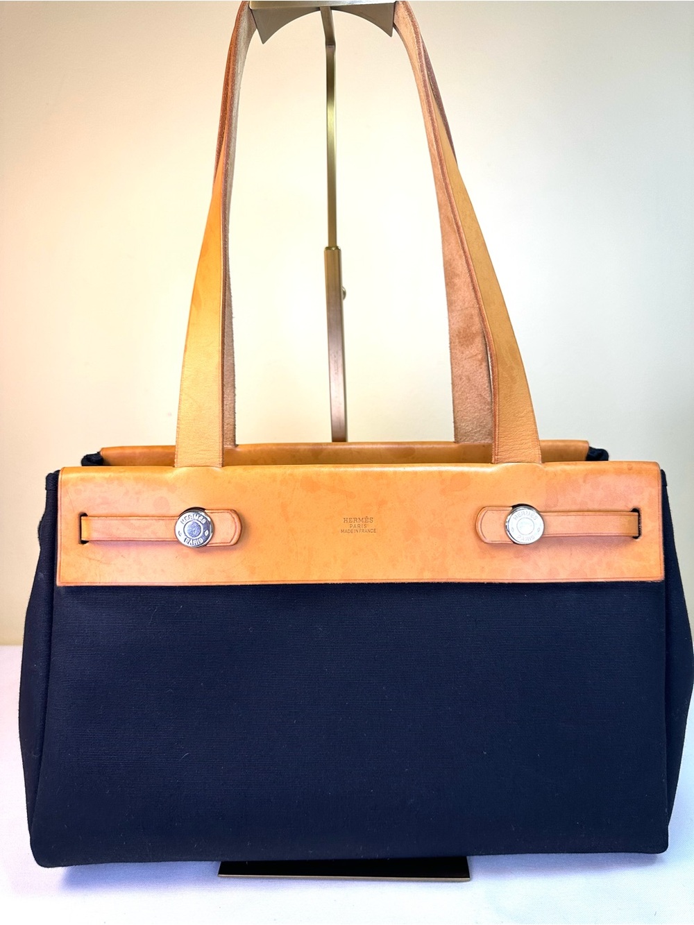 Hermes Square H 2004 Herbag 2-in-1 Set Interchangeable canvas bodies France COA - Picture 6 of 17